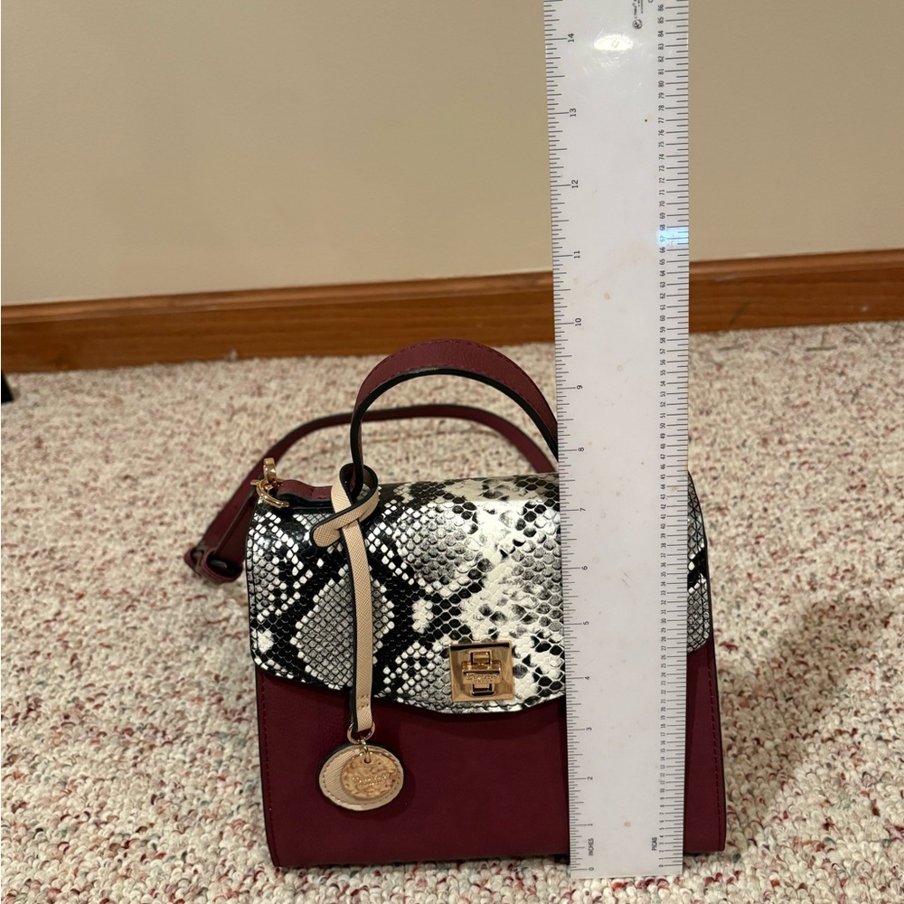 Cutest Fall Burgundy and Snake Print Women's Bag - Picture 9 of 11